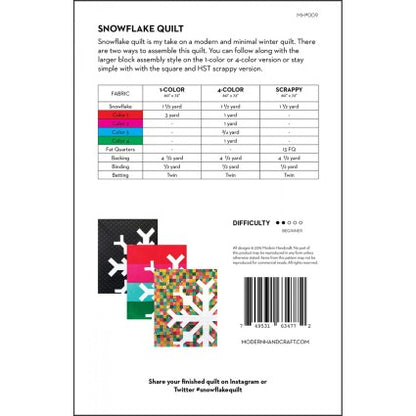 Snowflake Quilt- Fabric Kit & Pattern