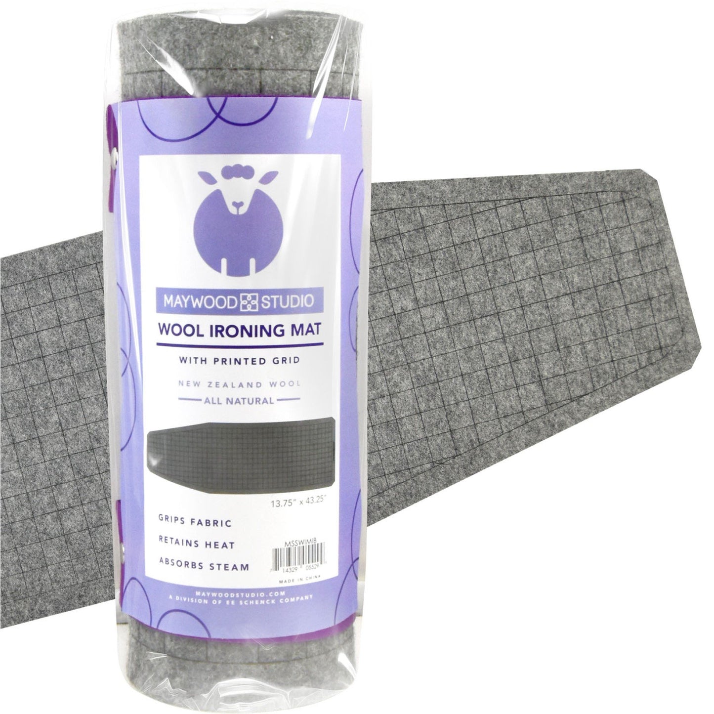 Wool Ironing Board Mat with Grid