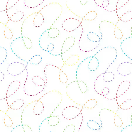 Stitched Curlicues (WHITE) - 6015-WMU