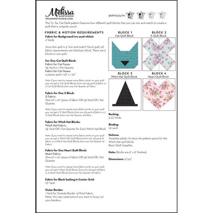Tic Tac Cat Quilt Pattern