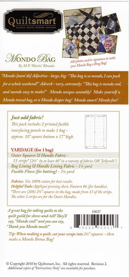 Mondo Bag - Pattern and Printed Interfacing