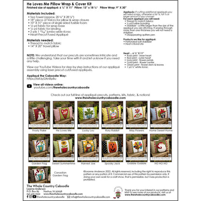 He Loves Me Pillow Wrap & Cover Kit