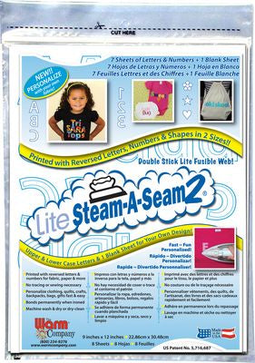 Lite Steam-A-Seam 2, 8 Sheets 9" x 12"