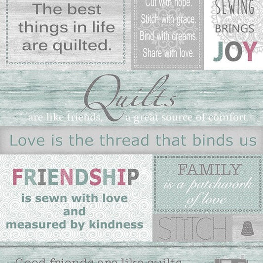 Words to Quilt By Panel 24"x44"
