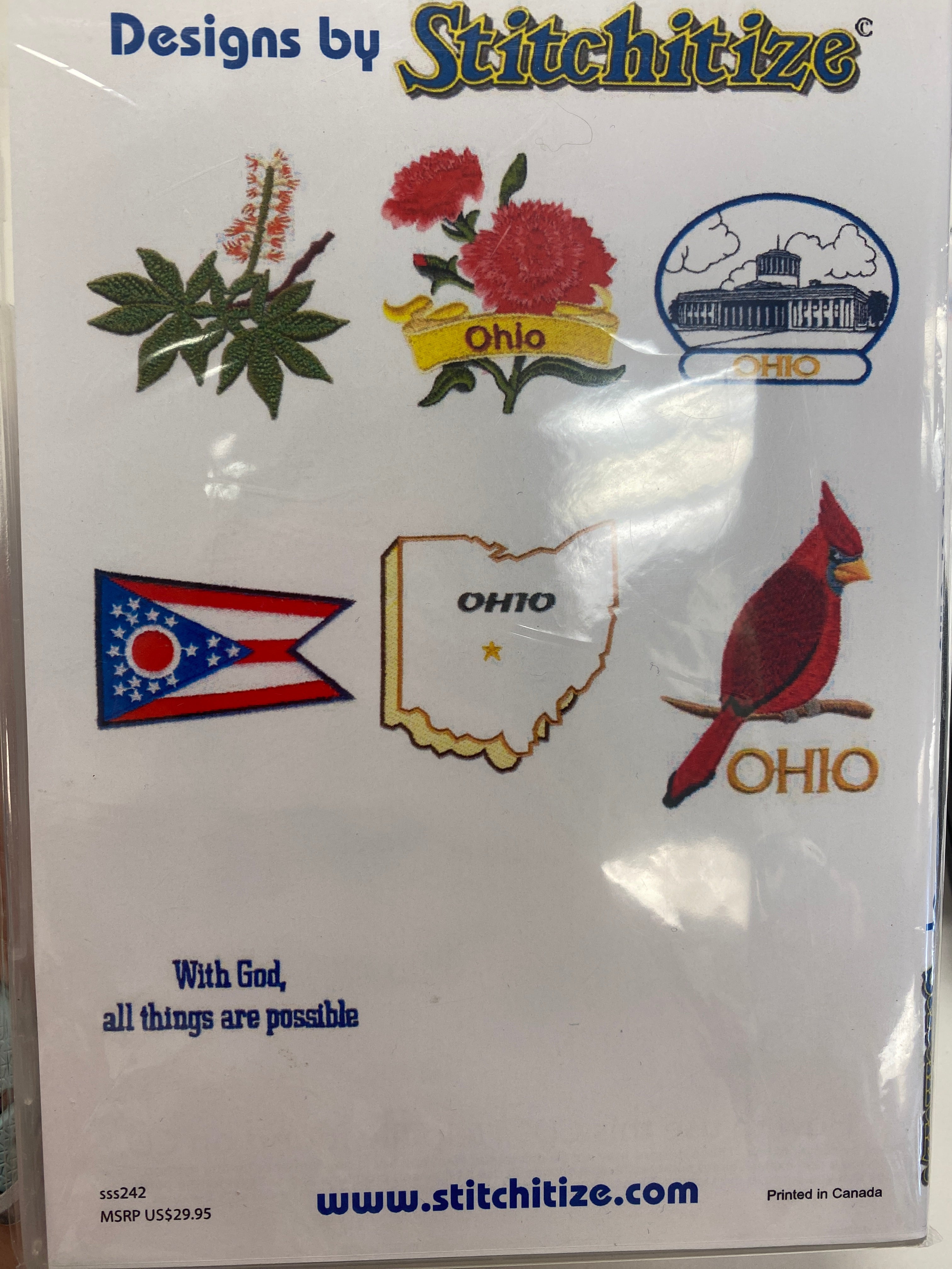 State of Ohio Embroidery Designs – Leabu Sewing Center