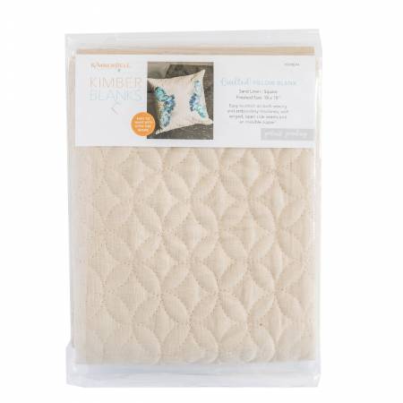 Quilted Pillow Cover Blank, 18in x 18in Sand Linen, Orange Peel Quilting