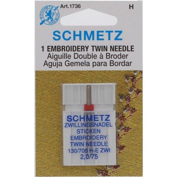 Schmetz Twin Embroidery Needle 75 2.0mm