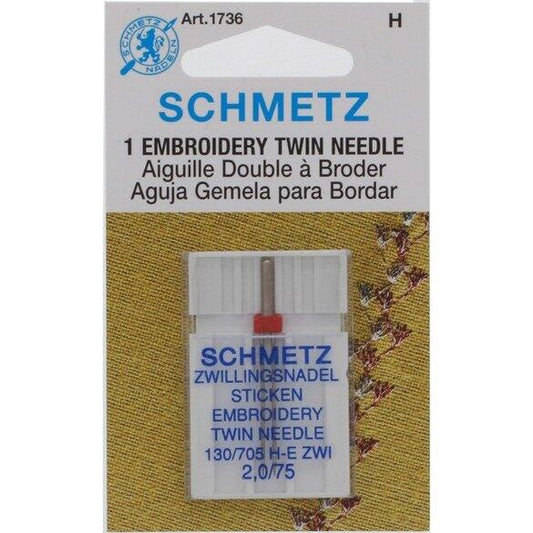 Schmetz Twin Embroidery Needle 75 2.0mm