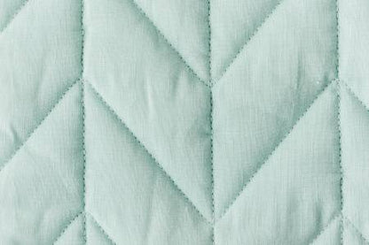 Quilted Pillow Cover Blank, 18inx18in Mist Blue Linen, Herringbone Quilting
