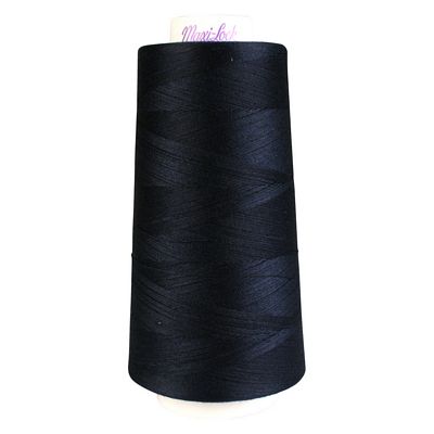 4 Pack of 6000 Yard (Each) Spools Black Sewing Thread All Purpose 100% Spun Polyester Overlock Cone