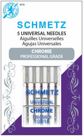 Chrome Universal Schmetz Needle 5 ct, Size 100/16
