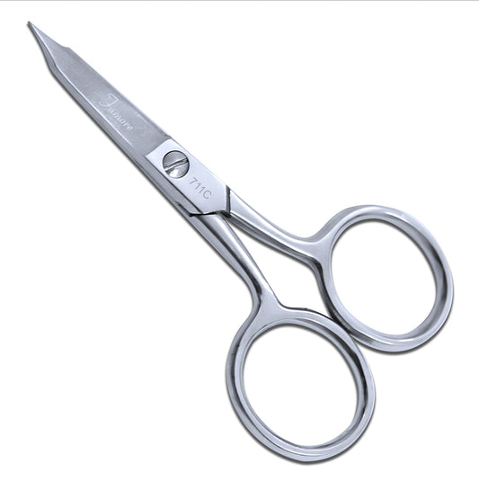 4" Large Ring Micro Tip Scissors Curved