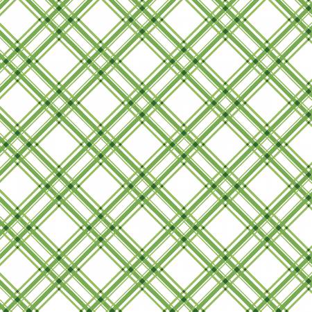 LAST CHANCE! Green Diagonal Lines/Plaid # 8244M-G