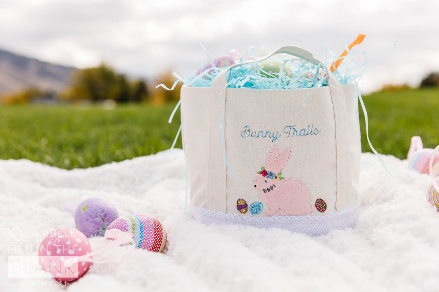 KimberBell Fill in the blank - Canvas tote 12”x 15” Plus free Easter design!