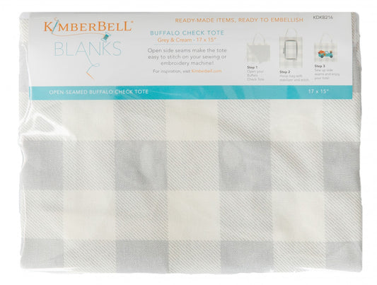 Kimberbell Blank Buffalo Check Grey plus free design