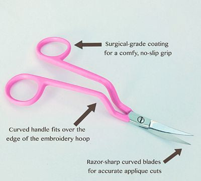 Pickle Pie 6 Inch Double Curved Machine Embroidery Scissors