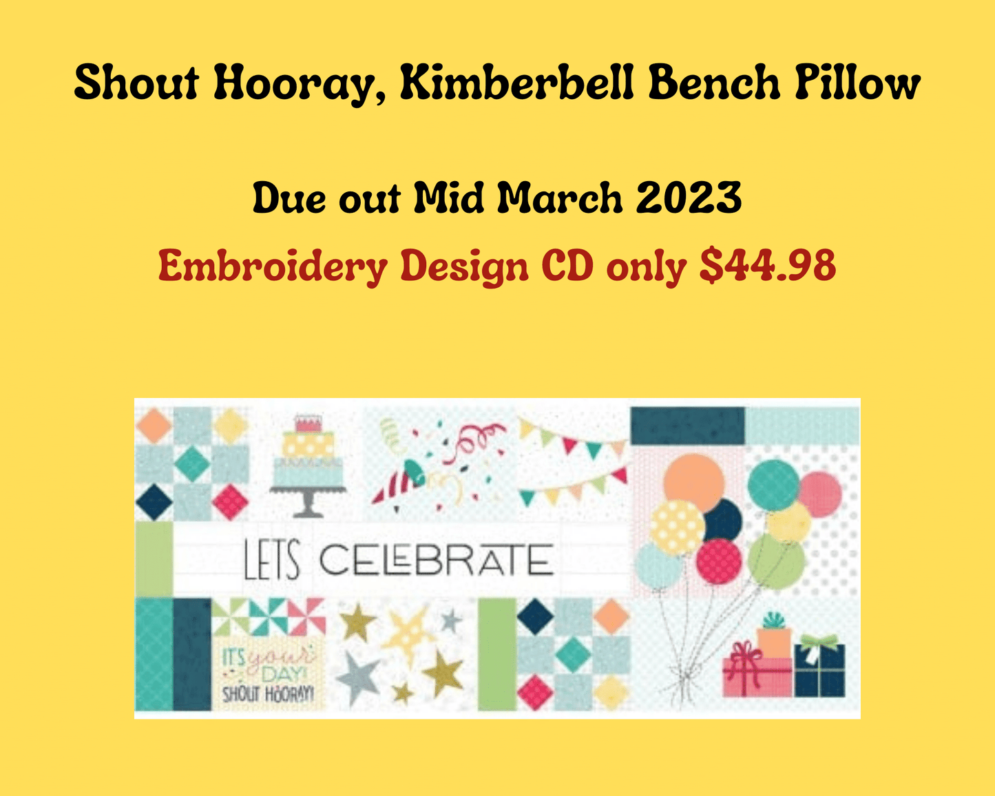 Shout Hooray Kimberbell Bench Pillow