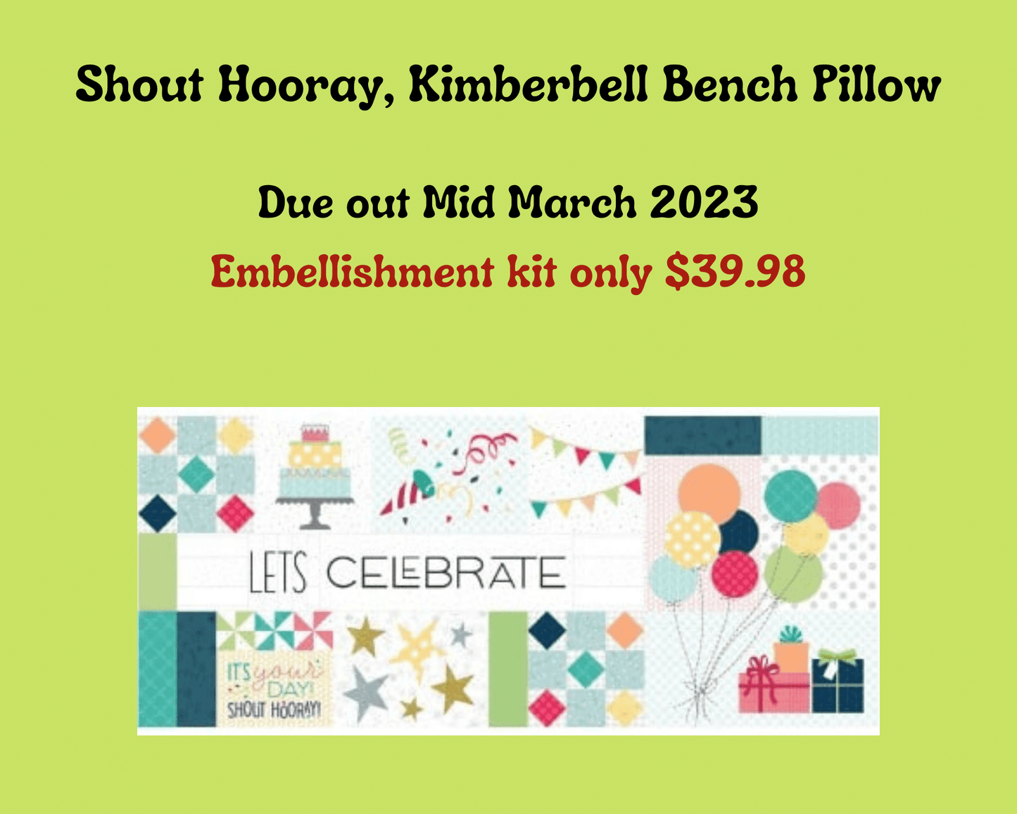 Shout Hooray Kimberbell Bench Pillow