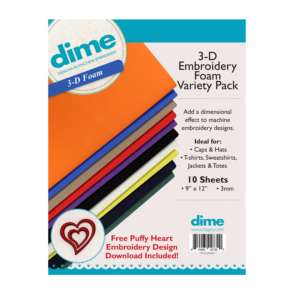 DIME 3D Embroidery Foam Variety Pack