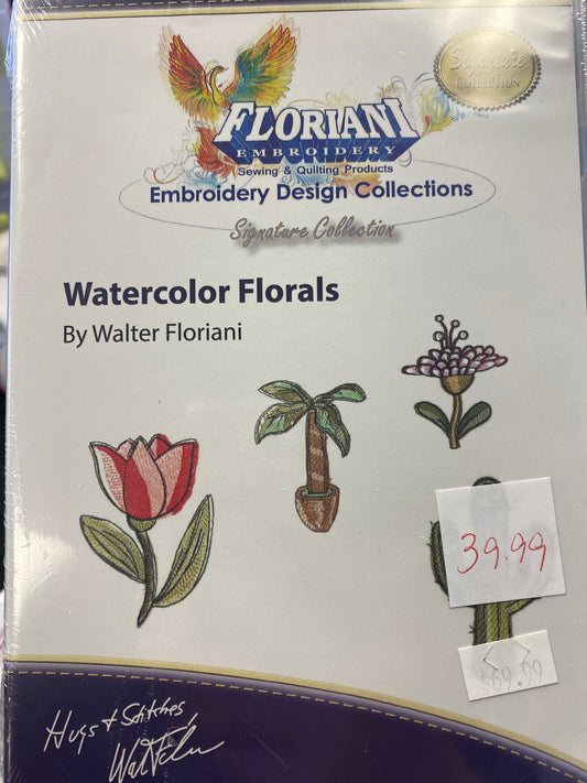 Floriani Embroidery Design, Watercolor Florals