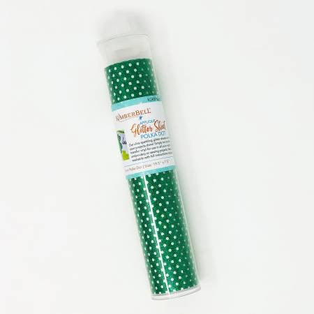 Embroidery Glitter - Green Polka Dot