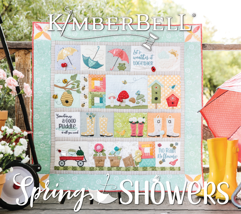 Kimberbell Spring Showers Quilt - Designs, embellishment kits and fabrics