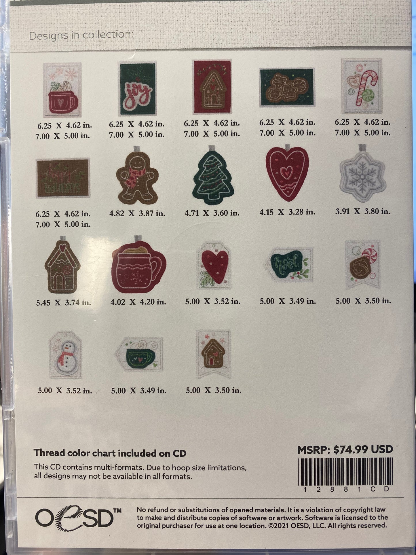 OESD Holiday 2021 Warm, Cozy Greetings, or Embroidery Designs