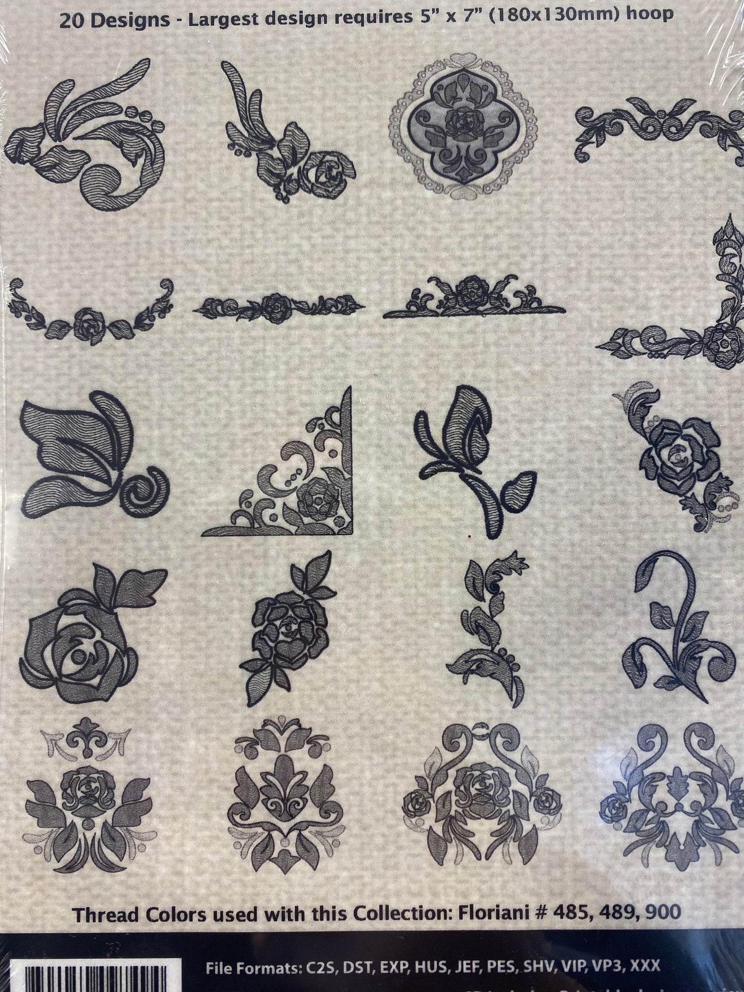 Floriani Embroidery Design, Antique Florals