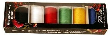 Pacesetter Fine Embroidery Thread Kit - 6, 600yds Spools