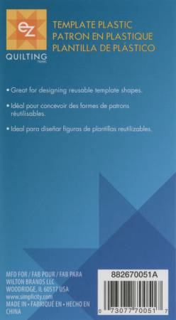 Blank Plastic Template Sheet 12in x 18in