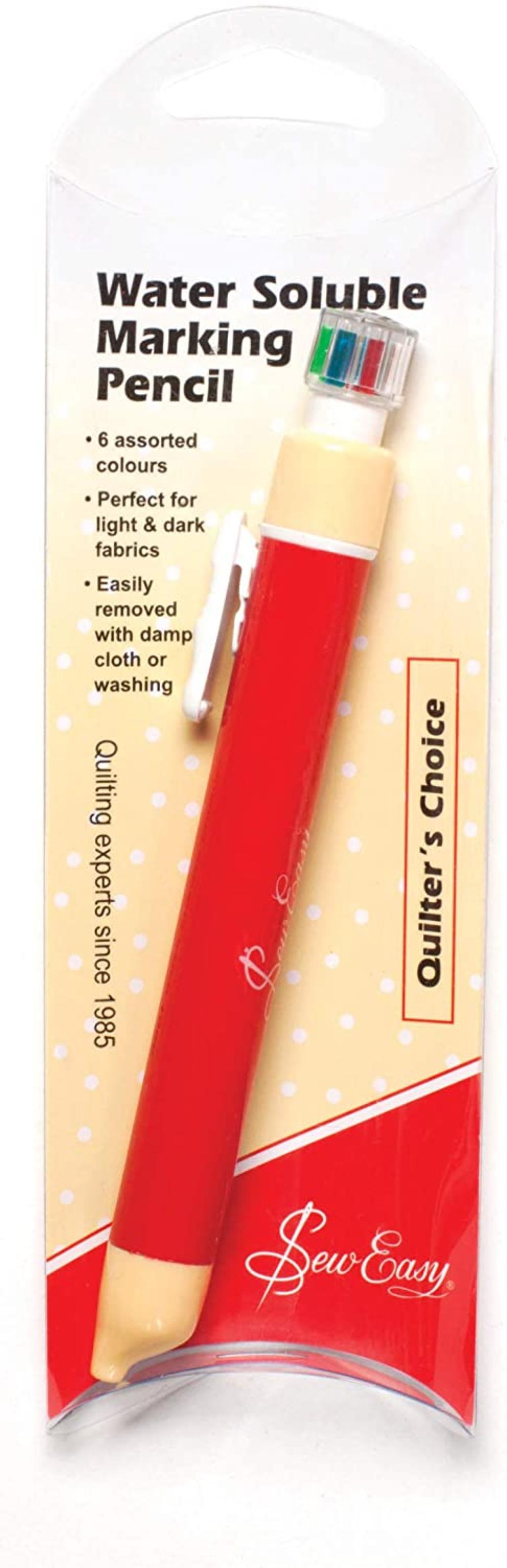Quilter's choice- Water Soluble Marking Pencil, 6 assorted colors in 1